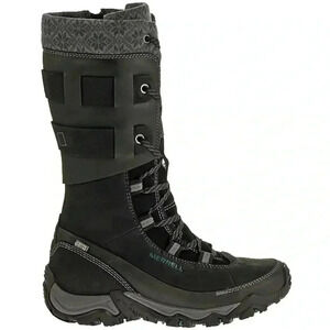 [US7]Black Slate Merrell Polarand Rove  Peak Women Mid-Calf Winter Boots